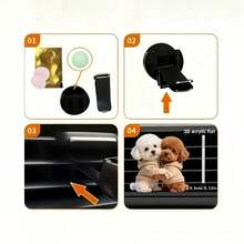 2D Flat "Hug Teddy Dog" Style Acrylic Car Air Vent Fragrance Clip – Air Vent Fragrance Diffuser Clip – Enhance Your Car Interior Atmosphere With This Fun Decorative Accessory - A - View 6