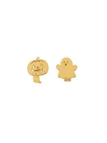1pc Gold Metal Pumpkin Ghost Ear Clip, Fun Exquisite Gothic Punk Style, Suitable For Gifts, Holiday Parties Jewelry - Yellow Gold - View 4