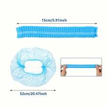 Thickened Disposable Non-Woven Strip Cap 100/200pcs, High Elasticity Dust-Proof Hair Cover, Suitable For Beauty Salon, Wellness Center, Kitchen And Outdoor Work, Can Be Used For Home Cleaning, Sleep Hair Care And Daily Use, Multiple Colors Available - Multiple Styles - View 7