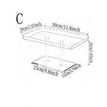 壓克力 3 層婚禮甜點桌展示套組，透明長方形壓克力杯子蛋糕展示架，波浪邊緣托盤，適用於生日派對甜點桌甜點展示 - 透明色 - 查看 9