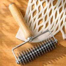 Stainless Steel Dough Docker Roller With Wooden Handle, Handy Baking Tool For Pastry, Pie And Bread To Form Neat Grid Patterns - Roller - View 5
