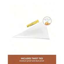30/50/100/200pcs Transparent Plastic Cone-Shaped Candy Popcorn Bags With Gold Twist Tie, Triangle Candy Bags, Ice Cream Bags, Popcorn Bags, Various Small Snack Bags (With Twist Tie), Reusable Transparent Triangle Candy Bags Suitable For Party, Wedding, Birthday, Holiday Gift Packaging - View 8