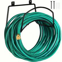 1pc Pure Black Wall-Mounted Hose Rack, Industrial Style Iron Semi-Circular, Detachable & Easy To Install, Garden Hose Storage Organizer, Suitable For Outdoor Garden Yard, Garden, Water Sprayer, Water Mist For Gardens - Multicolor - View 1