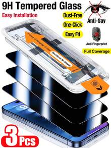 CASECOPS 3片裝 17 Pro Max 隱私螢幕保護貼自動對位套件，9H 硬度防碎鋼化玻璃膜，快速安裝，防塵設計，附安裝工具，耐刮損，全螢幕覆蓋保護，相容於 17 Pro Max/17 Pro/17 Air/17/16 Pro Max/16 Plus/15 Pro Max/14/13/12/11 系列，無氣泡且無灰塵 - 3件 - 查看 22