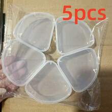 1/2/5 pièces Boîte de rangement pour houppette de poudre triangulaire transparente, boîte vide, boîte de coussin de poudre libre portable en coton de bonbon, petite boîte de poudre de maquillage triangulaire en éponge transparente, boîte de rangement anti-poussière à double usage sec et humide - Transparent - Voir 9