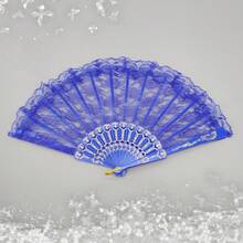 1pc D EXCEED Vintage Black Hand Fan Retro Handheld Folding Lace Fans For Women Foldable Halloween Cosplay Costume Dancing Show Tea Party - Black - View 13