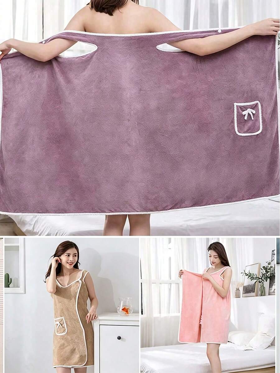 Quick-Drying Absorbent Towel, Bath Supplies, Bathroom Accessories, Soft Skin-Friendly Multi-Function Bathrobe And Beach Towel - Multicolor - View 1