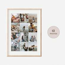 1pc 12-Photo Customized Wall Art, Personalized Photo Collage Print Customized Poster, Customized Wall Art Image Customized Photo, Customizable Item, Gift For Friends, Personalized Photo, Adult Bedroom Decor, Room Decor, Optional Frame - Multicolor - View 3