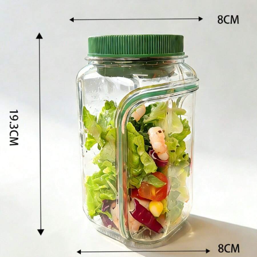1 Side Opening Leak-Proof Lid Salad Jar - Microwave, Dishwasher & Freezer - Sealed Salad Container With Dressing Cup, Stackable Design For Meal Prep, Lunch, Dinner, Office & Travel - View 1
