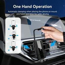 VENTION Dudukan Ponsel Mobil Otomatis dengan Penjepit Gravitasi, Panel Persegi dengan Klip Paruh Bebek, Dudukan Ponsel Ventilasi Udara, Dudukan Navigasi Mobil Universal - Hitam - View 10