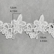 1碼白色刺繡蕾絲飾邊，家用紡織窗飾衣物配件縫製裝飾 - 白色 - 查看 4