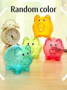 1pc Fashionable Pig Shaped Piggy Bank, Made Of Durable Plastic, Candy Color Coin Bank - Piggy Bank - View 12