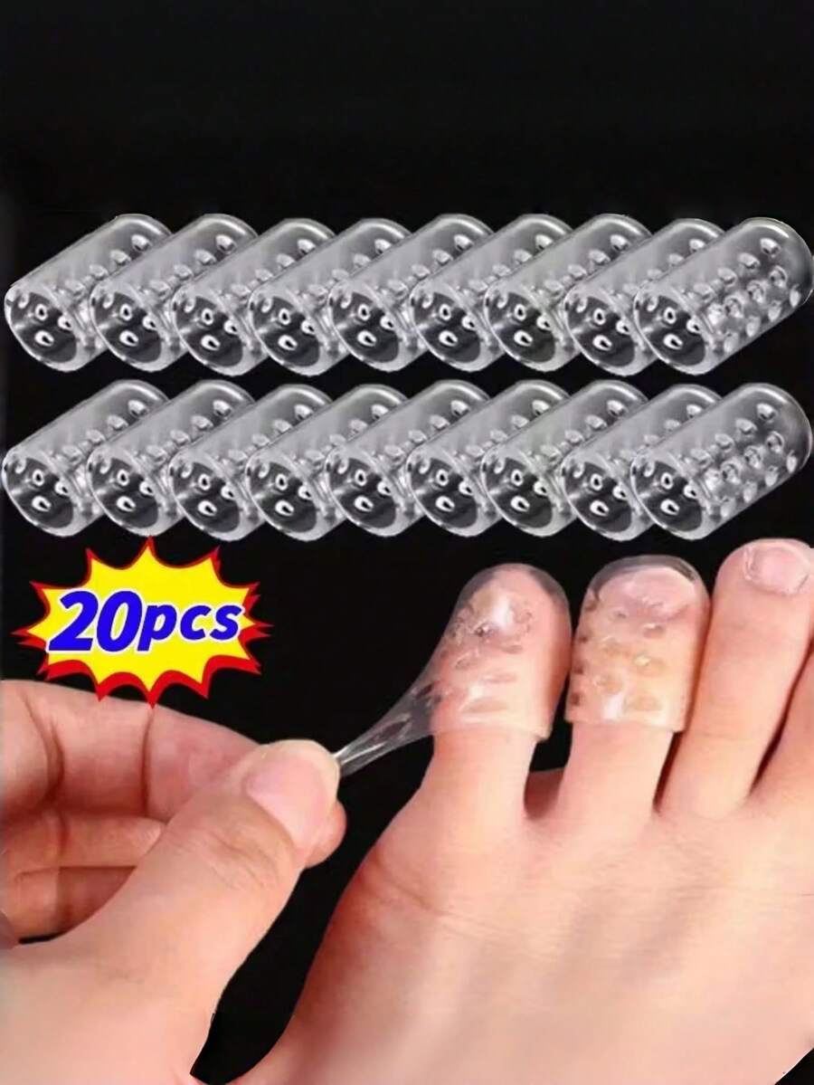 QKC Transparent Toe Protectors, Soft Silicone Breathable Anti-Friction, Unisex Foot Care Tool