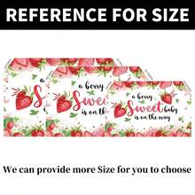 1pc Strawberry Banner Strawberry Girl Babyshower Decorations Photography Backdrop A Berry Sweet Baby Is On The Way Background Cake Table Supplies - Multicolor - View 3