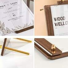 Classic Rectangular Certificate Photo Display Frame, Tabletop Stand For Awards, Family Pictures, Menus And Price List Presentation - Brown - View 4