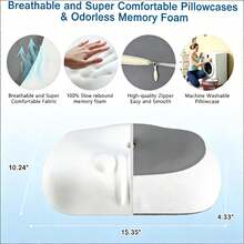 Zero-Pressure Memory Foam Pillow For Adults Spine Cervical Protection Sleep Aid Deep Sleep Spine Pillow Memory Foam Pillow Wedge Pillow Relieve The Cervical Vertebrae - Multicolor - View 7