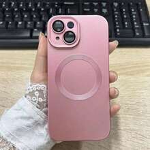 Casing Ponsel Lembut Matte Mewah Magnetik dengan Pengisian Daya Nirkabel, Kompatibel dengan iPhone 18 17 16 15 14 13 12 11 Pro Max Plus - Rose Gold - View 6