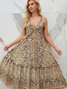 Long Dress, One-Shoulder, Nude Color - marrón verde - Ver 3