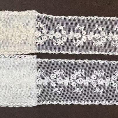 1 Yard Mesh Embroidery DIY Lace Decorative Trim, 4.8cm Wide