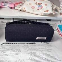 極簡黑白拉鍊筆袋 大容量文具收納包 波點韓系風格 適合學生與開學季 - A - 查看 5