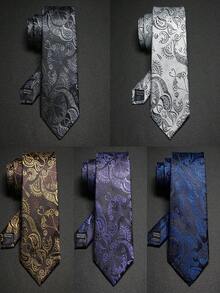 1件男士復古佩斯利花紋提花領帶，正式商務婚禮西裝領帶 - 領帶 - 查看 9