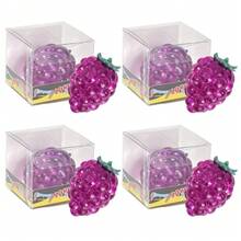 1PC Cute Transparent Purple Grape Squeeze Ball, Fruit Shaped Soft Rubber Toy, Anxiety Relief Venting Gift, Purple Grape Maltose Squishy Toy, Stress Relief Slow Rebound Decompression Toy - Multicolor - View 3
