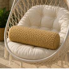 Teddy Curly Pillow, Bouclé Pillowcase, Includes Inner Filling - Camel - View 3