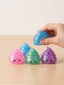 1 pièce Jouet squishy mignon pailleté en forme de caca, jouet à presser kawaii coloré et brillant, jouet sensoriel anti-stress amusant pour blague, cadeau de fête d'anniversaire, remplissage de sac cadeau, cadeau original - Multicolore - Voir 9