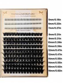Sibeuna 215pcs Lower Lashes + 120D Cluster Lashes, Thick Dramatic Makeup Effect, Suitable For Beginners, Easy To Use, Portable Lash Clusters - D - View 6