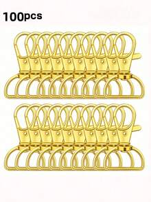 20/60/100pcs Rotating Spring Hook Keychains With D-Ring, Handmade Supplies, Key Ring Making Accessories, Sewing Accessories, 360° Rotating, Durable Zinc Alloy DIY Hardware Accessories, Suitable For Key Rings, Lanyards And Wallets - Multi-color - View 24