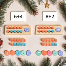 Wooden Ten-Frame Number Sense Subtraction And Addition Counter Math Wooden Game Educational Toy - Multicolor - View 4