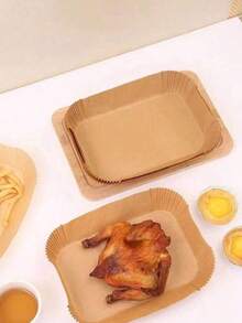 25/50/100pcs Air Fryer Baking Paper, Oil-Absorbing Paper, Paper Liners, Baking Oven Sheets, Square, Rectangular, Round, Suitable For Air Fryer, Oven, Heat-Resistant, Non-Stick, Ideal For Cooking, Baking, Kitchen, Party, Camping - Multicolor - View 4