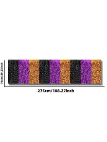 1pc Halloween Rainbow Tassel Table Skirt, Halloween Party Decoration, Orange Purple Black Wavy Metallic Foil Trim Table Skirt, Perfect For Rectangular Or Round Dining Table Decoration, Halloween Birthday Home Indoor Outdoor Party Supplies, Party Supplies Halloween Decoration - View 14