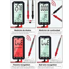 Portable Multimeter With 4.7-Inch LCD Screen. Measures DC Voltage And Current, AC Voltage And Current, Capacitance, And Resistance. Multifunction Multimeter With Backlight. - Black - View 4