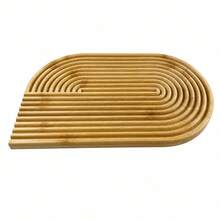 33x20cm Wood Irregular Round-Edge Wavy Board, Decorative Serving Tray, Kitchen & Dining Storage, Random Color - View 4