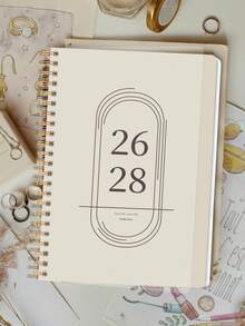 2026 Monthly Planner, July 2026 To June 2028, 24-Month A5 Spiral Bound Diary, Includes Calendar Pages, Notes And To-Do Lists, Fashionable And Durable Design, Portable, Suitable For School, Work And Daily Life, Office Supplies - Champagne - View 2
