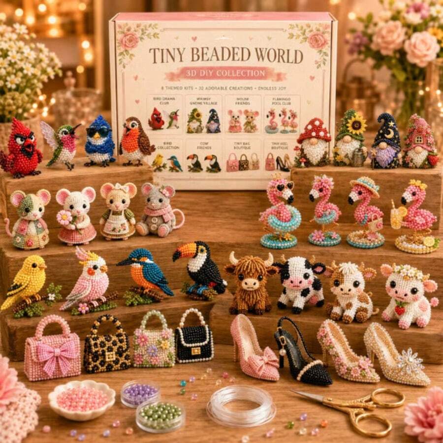 1 Set DIY 3D Animal Beaded Embroidery Kit, Bird Beaded Handmade Craft With Instructions, Cute Beaded Art Handmade Bird Gift, Suitable For Beginners And Craft Enthusiasts - Multicolor - View 1