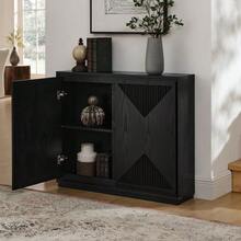 Mid-Century Modern V-Shaped Storage Cabinet, Sideboard With Storage - 黑色 - 查看 3
