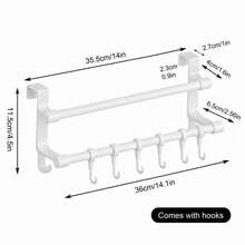 1pc Modern Kitchen Towel Rack, Double Bar Design, Cabinet Door Towel Hook, Suitable For Organizing And Storing Towels, Rags, Gloves And Other Kitchen Supplies, Space-Saving, Stylish And Practical - View 5