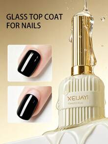 XEIJAYI 1瓶15ml玻璃頂層亮油，打造亮澤效果，可卸除，適用於LED美甲燈，美甲設計的完美選擇 - 無色 - 查看 2