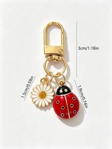 1pc Ladybug Keychain Pendant, Fashionable Versatile Bag Charm, Student Backpack Decoration Accessory - Multicolor - View 5