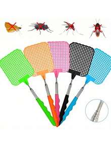 1 buah Pemukul Lalat yang Dapat Ditarik, Penangkap Lalat Buah, Penangkap Nyamuk, Pembunuh Serangga Dalam Ruangan, Pegangan Anti Selip PVC, Permukaan Pemukul Nyamuk PP, Desain Ergonomis, Cocok untuk Lalat Buah, Nyamuk, dan Serangga Umum, Perlengkapan Taman, Kebutuhan Musim Panas - Berbagai gaya - View 1