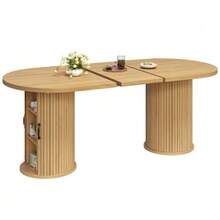 Extendable Dining Table, Versatile Kitchen Table With Metal Handles, Space-Saving For Small Spaces, Multifunctional Table, Hidden Storage, Dark Brown, 149.8-189.7 Cm - 自然的 - 查看 8