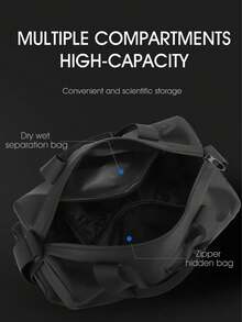 NEWHEY Men's Waterproof Handbag With Separate Shoe Compartment, Large Capacity Shoulder/Crossbody Bag - Multicolor - View 5