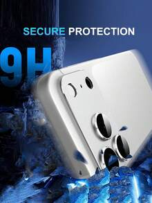 1入 [2026新款] 9H鋼化玻璃相機鏡頭保護貼，適用 17/17 Pro/17 Pro Max/17 Air，銀色，一體式磨砂金屬邊框，強黏附、防刮HD透明、無氣泡易安裝，相容手機殼，適合女性與男性的禮物 - 銀色 - 查看 4