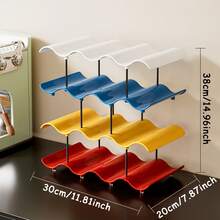 Kitchen Countertop Cup Rack, Multi-Layer Wave Shaped Mug Holder, Freestanding Desktop, Directly Placed On Countertop For Instant Use. Vibrant Appearance Matches Modern & Cream Kitchen Style, Ideal For Home Kitchen Countertops Storage Arrangement. - Multicolor - View 13