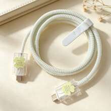 1組夢幻貓咪設計充電器與線材保護套組，耐用 Apple 18-20W 充電線保護殼，防斷線理線器 - 彩色 - 查看 4