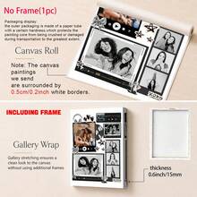 1pc Best Friend Gift Photo Collage Template Customized Wall Art, Editable Art Print Customized Poster, Suitable For Room, Bride Gift, Personalized Best Friend Birthday, Home Decor, Photo Customization, Customizable Item, Optional Frame - Multicolor - View 4