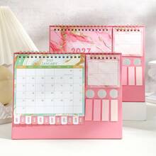 2027 Desktop Calendar With Stickers Fantasy Pink Style 12 Months Monthly Planner, Portable Schedule Organizer For Office, Home, School, Decorative Calendar, Perfect For New Year, Birthday Gift - Single Piece - View 8