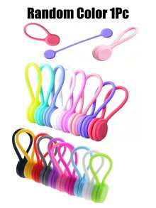 5/10pcs Magnetic Cable Organizer, Reusable Silicone Twist Ties For Bundling And Organizing Items, Fridge Magnet Wire Wrap Ties, Suitable For USB, Earphones And Keychains - Non-Waterproof - Multicolor - View 18